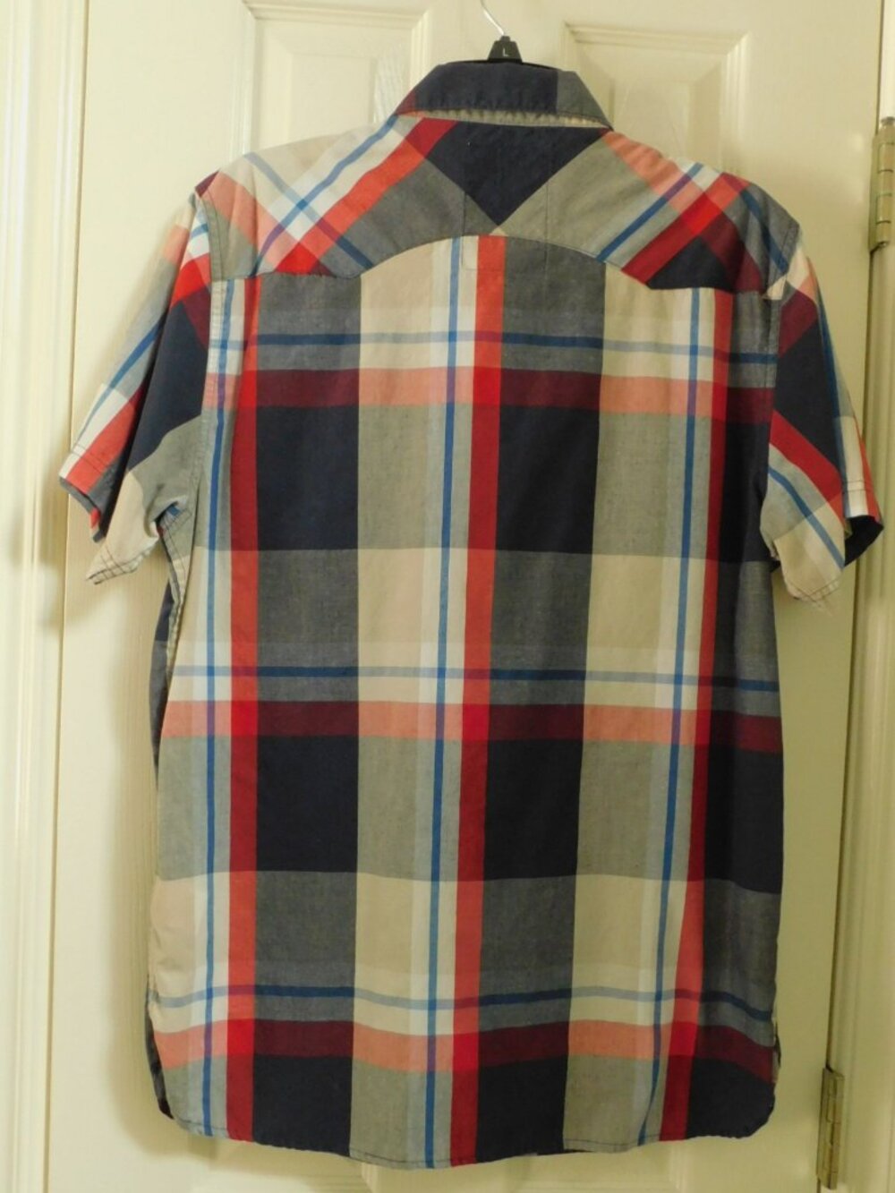 LEVI STRAUSS & Co Two Horse Brand Pearl Snap Plaid Western Shirt Mens Size L - Picture 2 of 4